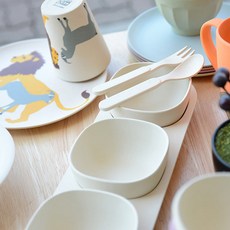 zuperzozial 3分格兒童碗, 象牙白, 1組