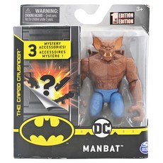 SPIN MASTER DC 蝙蝠俠系列 4吋人偶 人蝠 DC漫畫正版周邊 隨機配件與任務卡 11處可活動關節, 1個