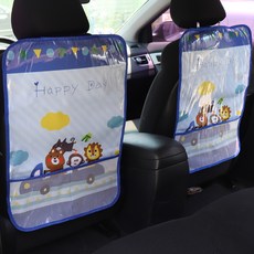 HANEE 汽車椅背收納袋, 快樂的一天款(藍色), 2入