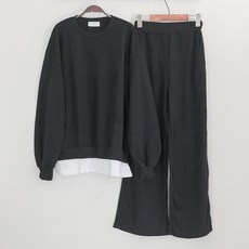 GLAM GONGGAM 女款基本款休閒運動大學T+長褲套裝