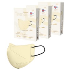 아이바나리 에어 황사 방역용 마스크 중소형 KF94, 10개입, 3개, 코튼 아이보리
