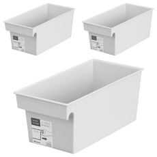 inomata 長收收納盒 3件組 4665, 1組, 灰色