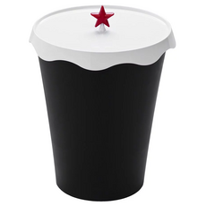 QUALy Merry-Bin 星星樂色筒 8.5L, 黑色, 1個