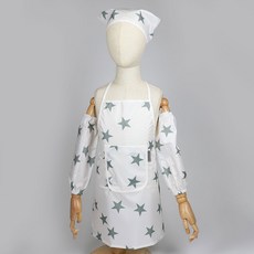 BEBE CHOUETTE 兒童防水圍裙 + 頭巾 + 雙臂袖套組