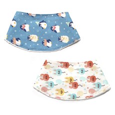 Dotomari 兒童香蕉圍兜 領巾圍兜 2件組