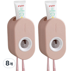 원터치 치약 디스펜서, 핑크, 8개