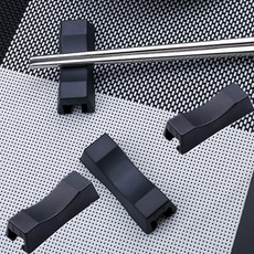 Yuel現代湯匙筷子架 4入, 黑色的, 1個