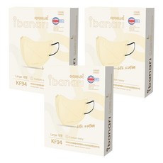 아이바나리 에어 황사 방역용 마스크 대형 KF94, 10개입, 3개, COTTON IVORY