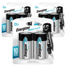 Energizer 勁量 Max Plus D型電池, 3個, 2入