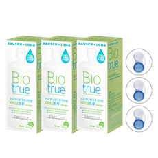 바이오트루 다목적용액 렌즈 세정액 + 렌즈 케이스 1p, 500ml, 3개