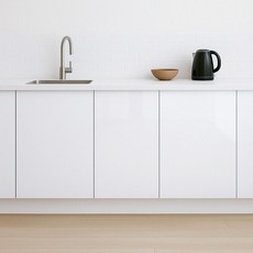 현대인테리어필름 생활방수 접착식 HIGH GLOSS 990 고광택 시트지필름, 화이트, 123cm x 2m