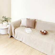 HOOM禾慕生活 防水防貓抓沙發布 溫柔奶茶 100%聚酯纖維, 340 x 180cm, 1個