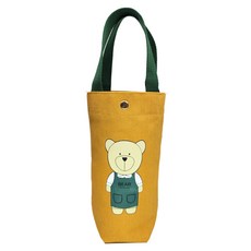 뷰레이터닷컴 곰돌이 텀블러 가방, 옐로우, 1개