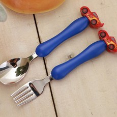 LILFANT 閃電麥坤3汽車造型叉子+湯匙, 藍色, 1組