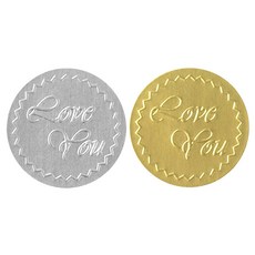 2Youngdesign 文字印花圓形貼紙組 2款 100入, 1組, 銀色+金色