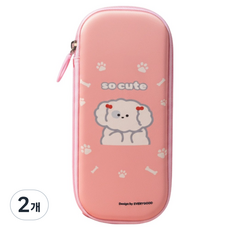 에브리굿 EVA 캐릭터 필통, 2개, 핑크