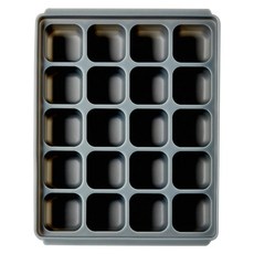 tgm 20格副食品冷凍分裝盒, 灰色, 1個