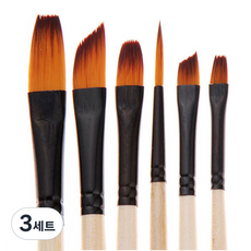 메이크마인 수채화 유화 겸용 다기능 미술 브러쉬 6종 세트 D923, 3세트, 10, 8, 6, 5, 4, 2