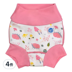 Splash About Happy Nappy 3D加強版 尿布褲 游泳用 森林漫遊 6-12個月, L, 4件