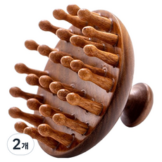 原木頭皮按摩器, 單一顏色, 2個