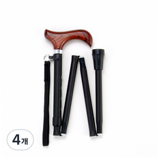 마키테크코리아 컬러 스몰핸드 접이식 지팡이, FS-10BK 블랙, 4개