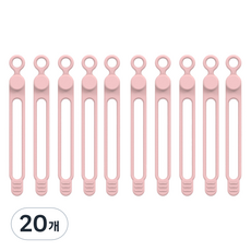 마다꾸미 실리콘 케이블타이 콘세트 선 라인 정리, 02 원형 핑크, 20개