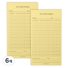 PAPERIAN 目標追蹤100天便條紙, 黃色, 1入, 6個
