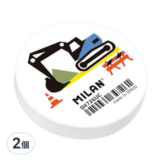 MILAN 圓形橡皮擦, 挖土機 2款 隨機出貨, 2個, 18g