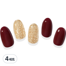 힙칙 네일드 잇 세미 큐어 젤 네일 스트립 세트, 레드 카펫, 4세트