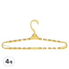 재니홈 회전형 길이 조절 빨래 건조 행거, 옐로우, 4개