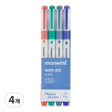 모나미 에센티 트윈 형광펜 4종 세트, 빈티지가든, 4세트