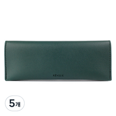 Recoz Reveur 經典皮革筆袋, 05 深綠色, 5個