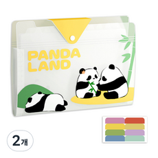 DOnG-A Pms A4 12格熊貓樂園風琴文件收納盒, 黃色, 2個