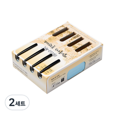 종이문화 헬로우아트 캘리플러스 엽서지 16 스카이블루 200g 100p + 붓펜 세트, A6, 2세트