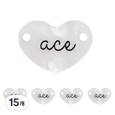 yarna ACE 하트 자개 라벨, 혼합색상, 15개