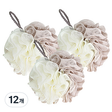 리버그린 고급 샤워볼, 베이지, 12개, 1개입