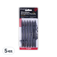 giorgione 專家用美術木炭筆 6種組, 5套, HB, 2B, 4B, 6B, 8B, EE