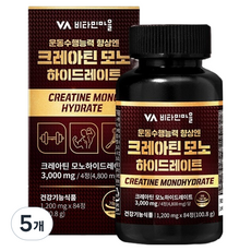 비타민마을 운동수행능력 향상엔 크레아틴 모노하이드레이트 100.8g, 5개, 84정