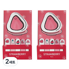 랑캣몰 부리 점착식 메모잇 빅 앤 인덱스 2p 세트, 딸기, 2세트