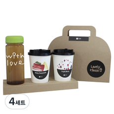 1AM 쥬뗌므 프리미엄 크라프트 블랜딩차세트, 패키지 + 티백세트(테이크아웃잔 2p + 얼그레이 블라썸 3p + 트리플 베리 3p) + with love 보틀 스티커 + 연두뚜껑 보틀 + Lovely H 패키지 스티커, 4세트