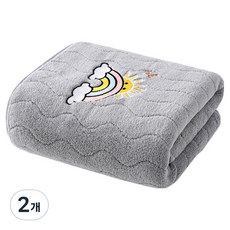 Woni's 波浪設計洗臉毛巾 85g, 2個, 灰色