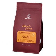 金車 MR.BROWN 伯朗咖啡 伯朗珍藏綜合咖啡豆 黑巧克力 深焙, 450g, 1包, 全豆咖啡（未研磨）