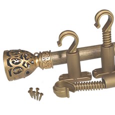 썬데코 25mm 커튼봉 빅장구 + 조절용 브라켓, 골드블랙