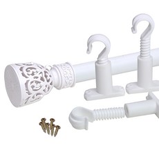 Sundeco窗簾桿大長25mm+可調支架套裝, 白色（窗簾桿）, 1組