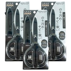 동아피엠에스 KOKUYO FIT SAXA 불소 코팅 캡가위, 블랙, 3개