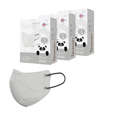 ibanari 童款輕薄防護C型口罩 KF94 S號, 淺灰色, 10片, 3盒