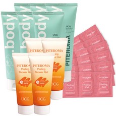 Piteroma 身體去角質凝膠 200ml 6入+臉部款 80ml 4入+攜帶式臉部去角質凝膠 5g 72入, 1套