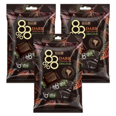 甘百世 88% 黑巧克力 精選頂級可可原豆研磨 甘烈香醇, 70g, 3袋