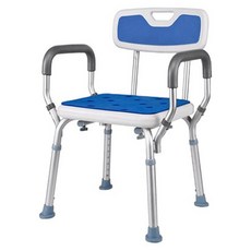 Dear Momo 老人病患用可調節高度靠背沐浴椅, 藍色, 1個