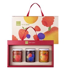 ORGA ORGA低糖草莓果醬 250g+三重莓果醬 250g+水蜜桃果醬 250g禮盒組, 1組